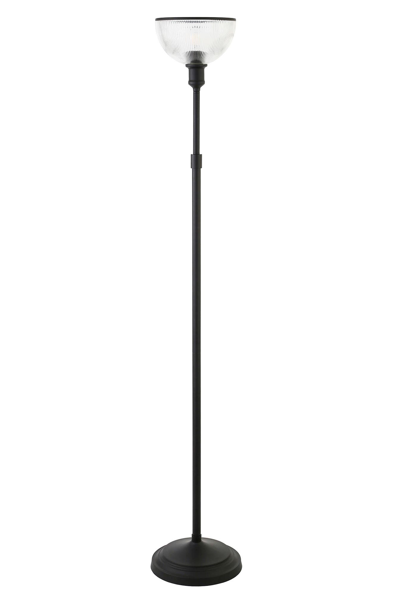 HUDSON & CANAL FRANCIS BLACKENED BRONZE TORCHIERE FLOOR LAMP,810325039025