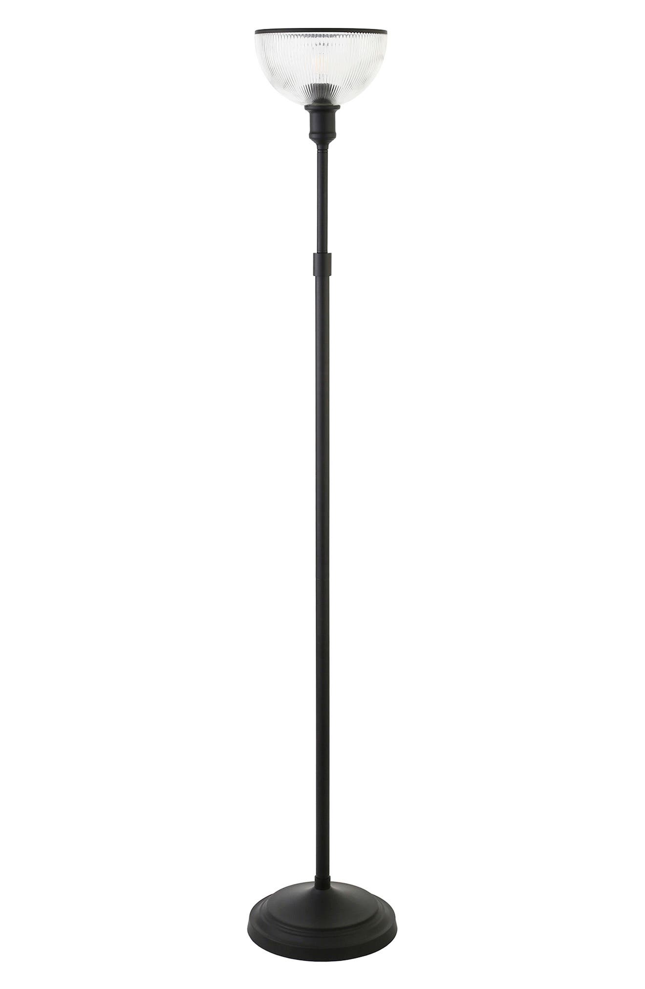 Hudson & Canal Francis Blackened Bronze Torchiere Floor Lamp In Blackened Bronze