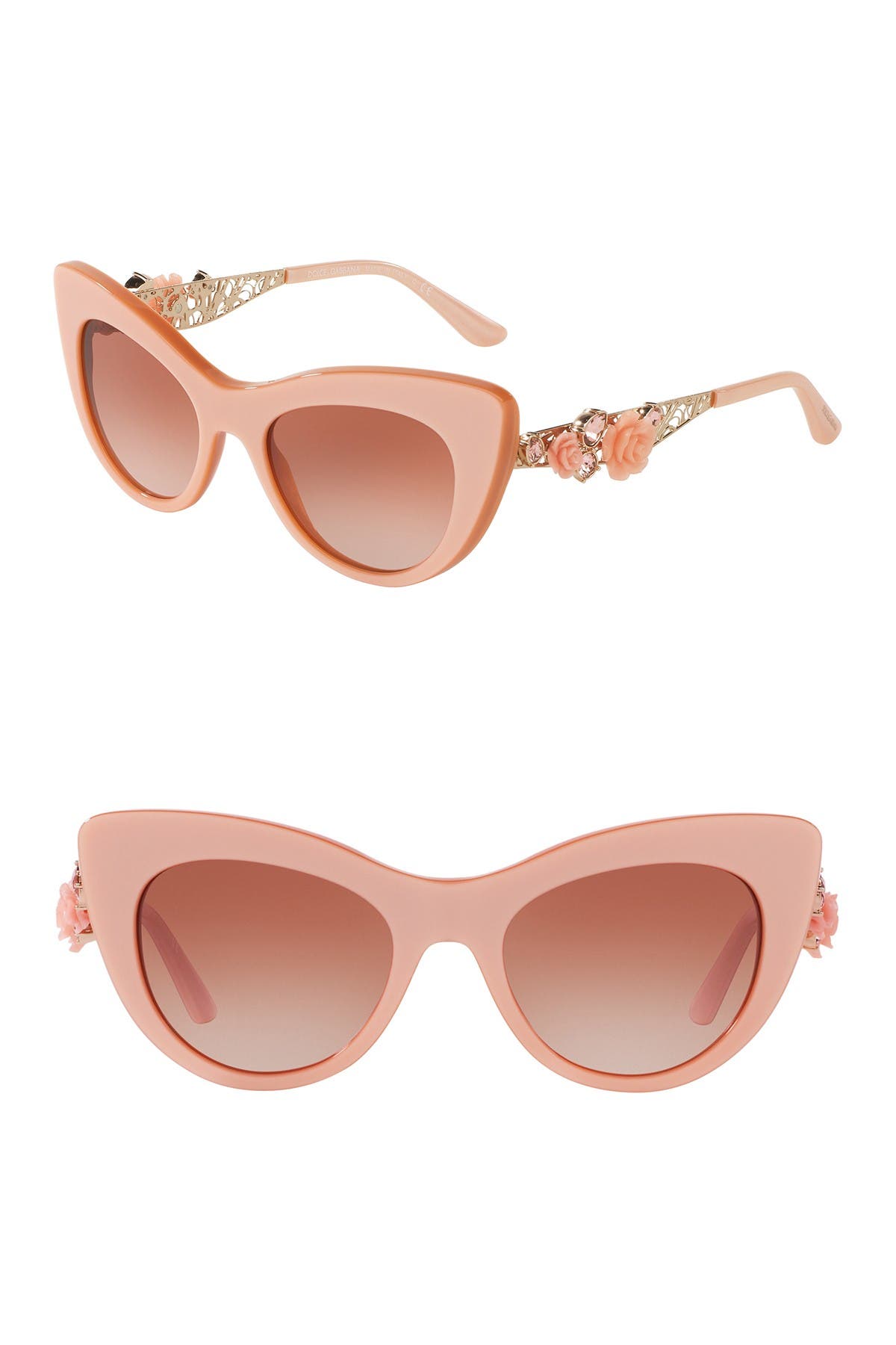 dolce & gabbana 50mm rose cat eye sunglasses