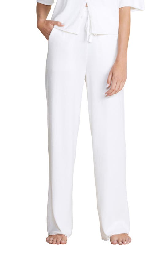 Barefoot Dreams Cozychic® Ultra Lite® Rib Rolled Edge Pants In Pearl