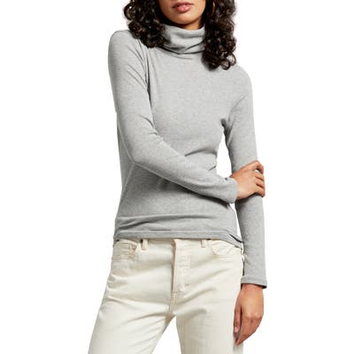 Michael Stars Justine Rib Turtleneck, Grey