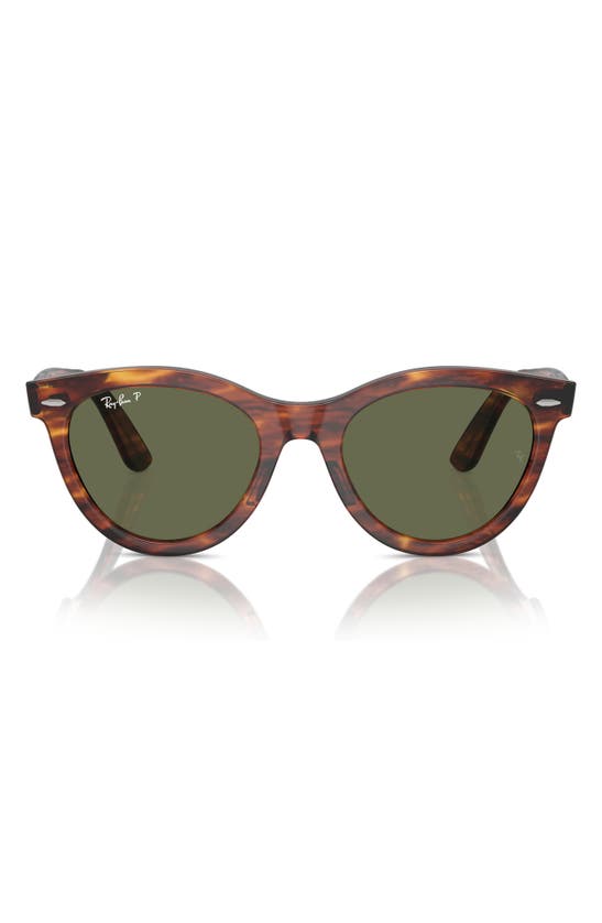 Ray Ban Way 54mm Polarized Oval Wayfarer Sunglasses In Striped Hava