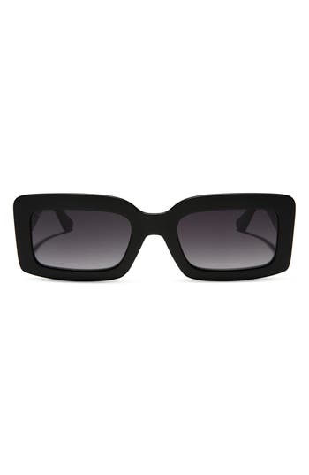 Diff 53mm Rectangle Sunglasses In Matte Black