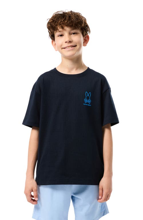 Shop Psycho Bunny Kids' Logo Graphic Cotton T-shirt In Navy