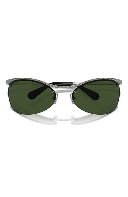 Shop Swarovski 63mm Irregular Sunglasses In Gunmetal