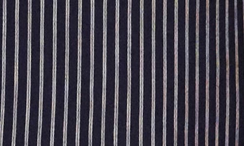 Shop Eberjey Gisele Printed Short Pajamas In Duo Stripe True Navy/ivory