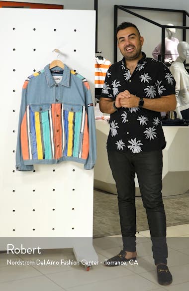 tommy jeans stripe denim jacket