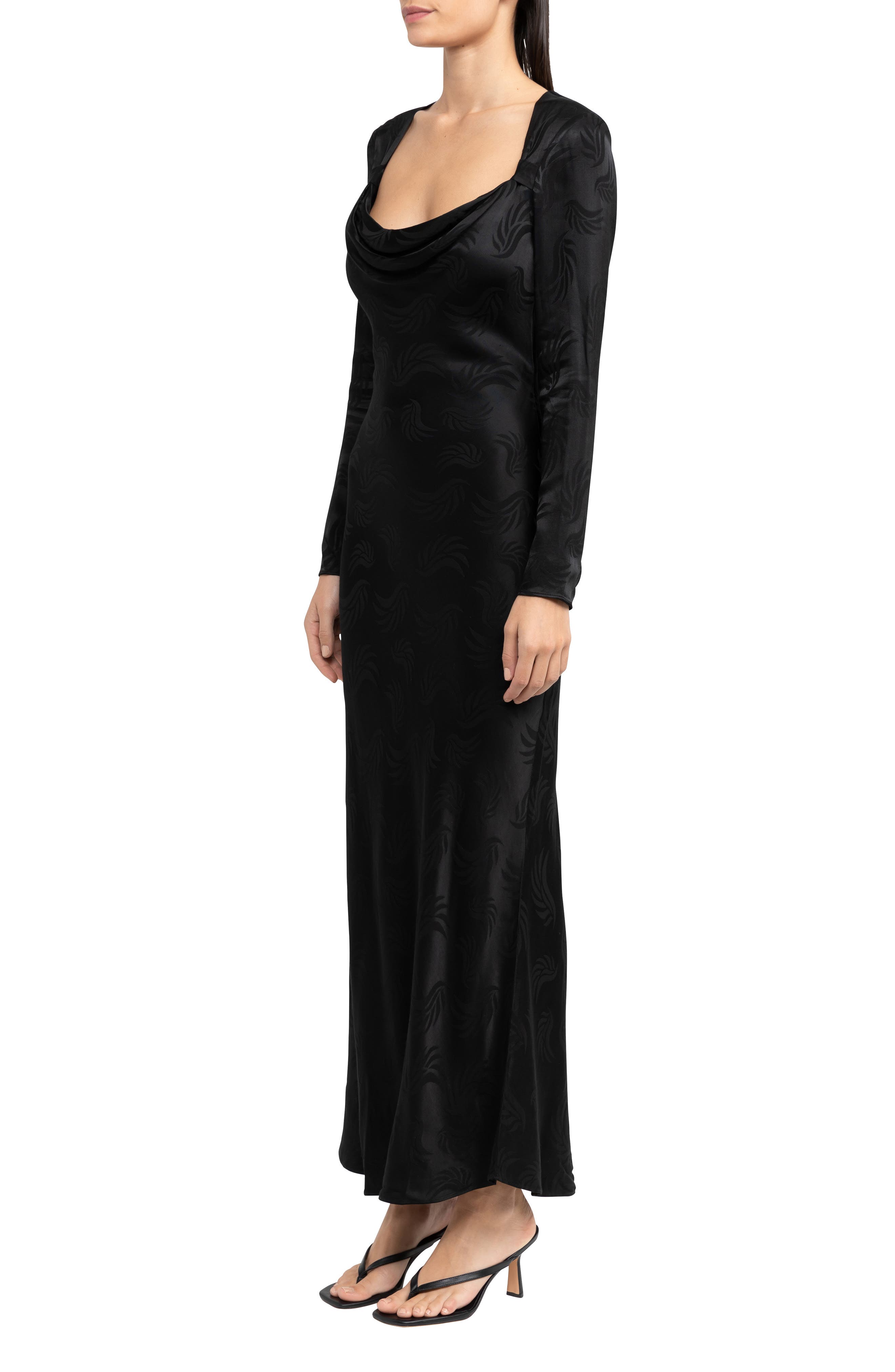 Long Sleeve Satin Evening Gown | Nordstrom