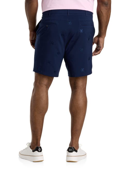 Original Penguin Space Dyed Embroidered Shorts In Black Iris