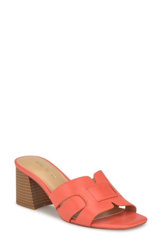 Shop Nine West Glance Slide Sandal In Orange