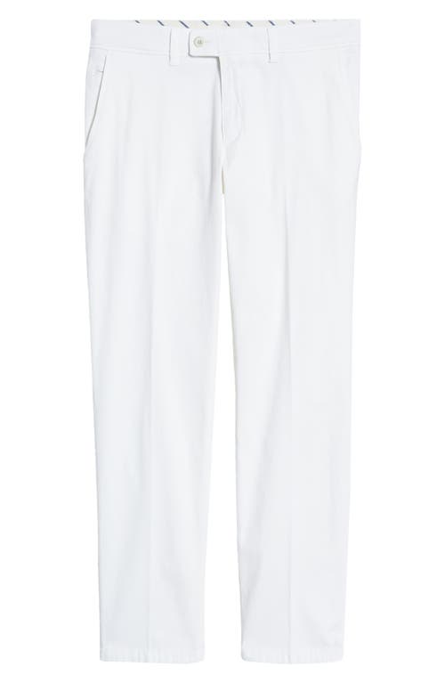 Brax Evans Regular Fit Flat Front Chino Pants in White