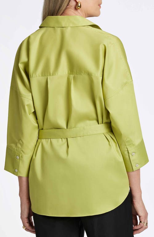 Shop Foxcroft Avery Stretch Button-up Shirt In Chartreuse