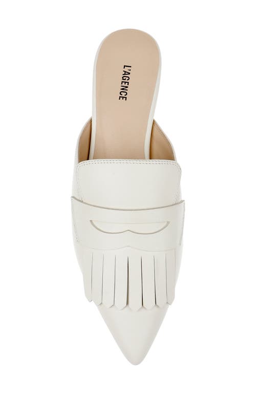 Shop L Agence L'agence Barbe Ii Pointed Toe Kiltie Fringe Loafer Mule In Pearl Leather