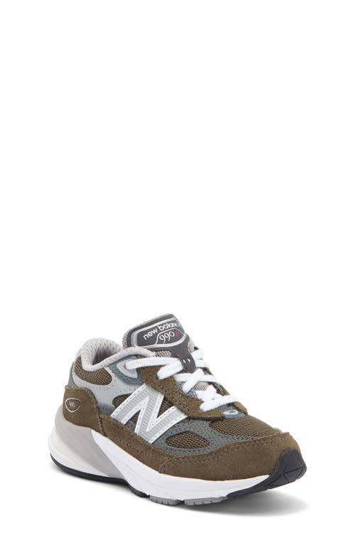 New Balance Kids' 990v6 Sneaker In Olive/grey