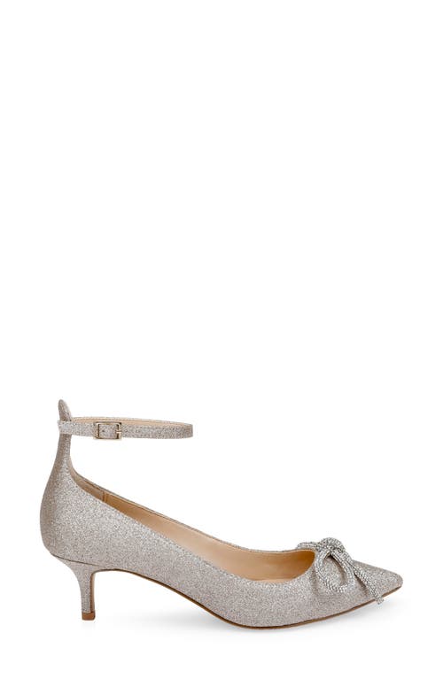 Jewel Badgley Mischka Geranium Pointed Toe Kitten Heel Pump In Light Gold