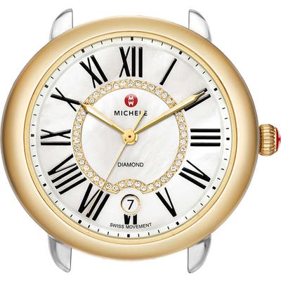 Michele Serein 16 Diamond Dial Two-Tone Round Watch Head, Mm