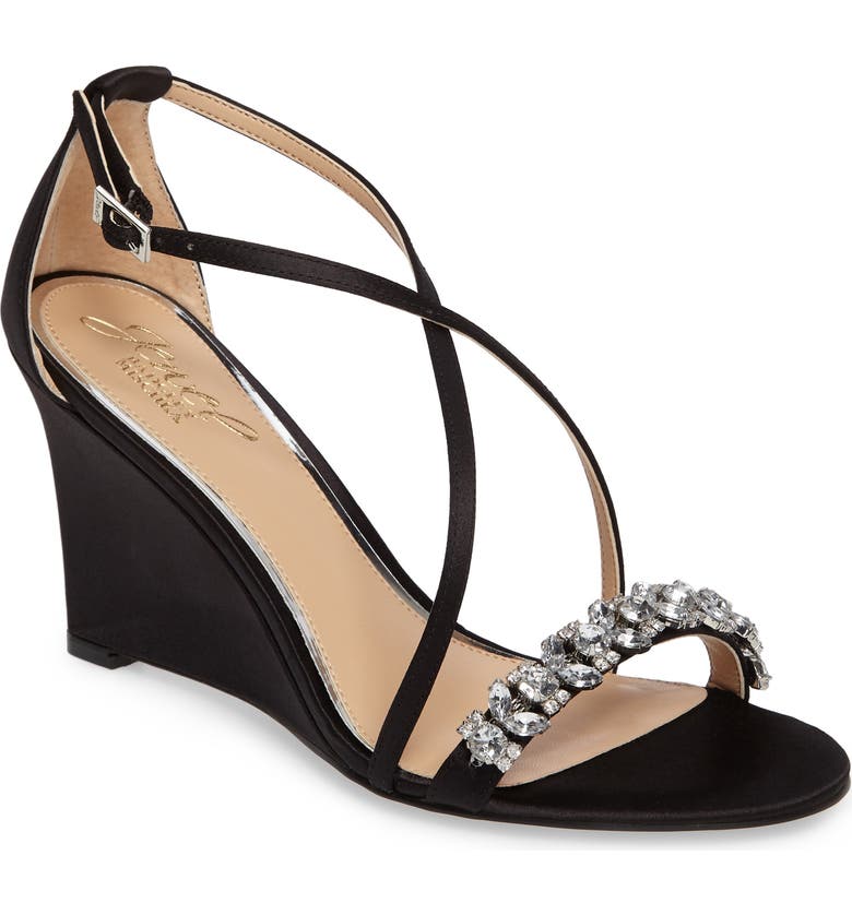 Jewel Badgley Mischka Embellished Strappy Wedge Sandal (Women) | Nordstrom