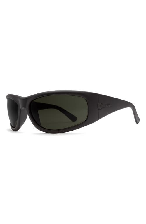 Shop Electric Bolsa Sport 45mm Wraparound Sunglasses In Matte Black/grey