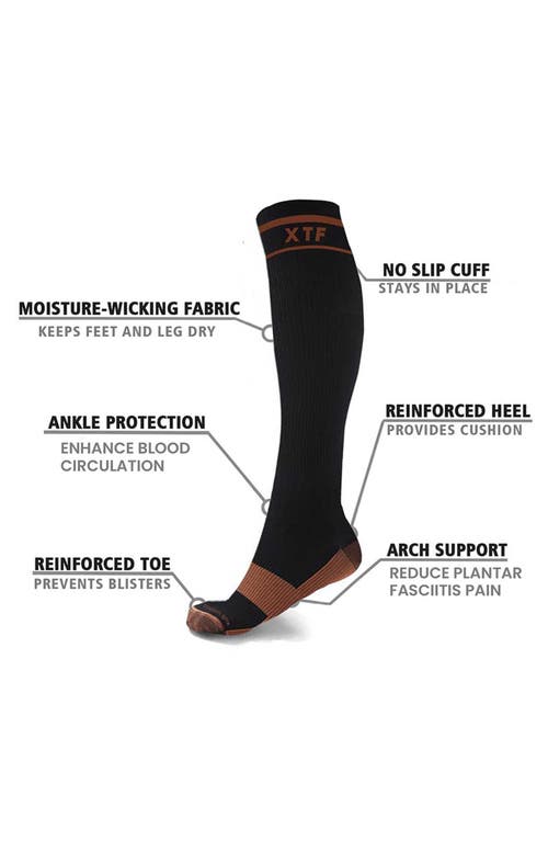Extreme Fit Pack Of 6 Copper Infused Knee High Socks In Black