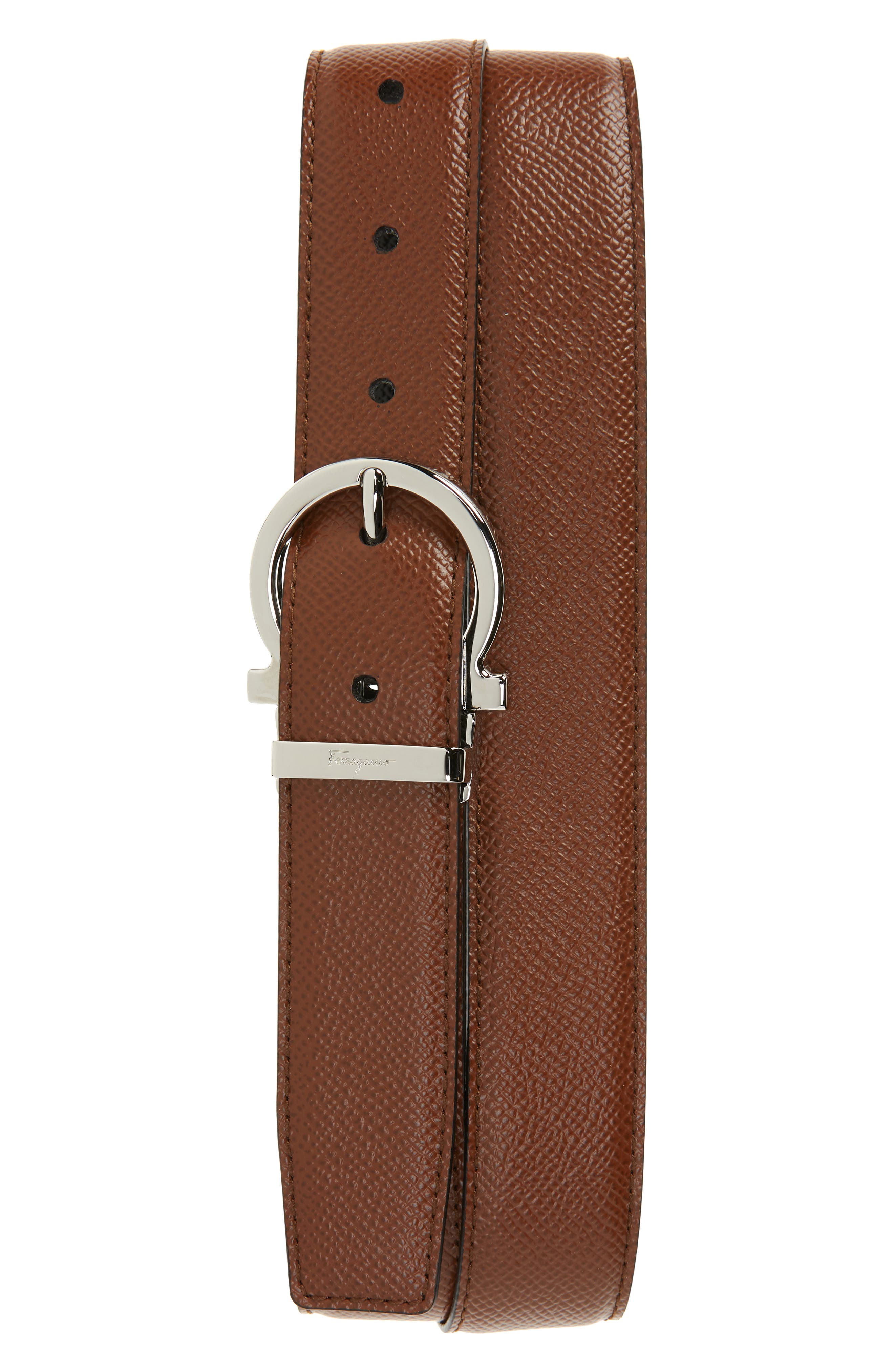 cognac ferragamo belt