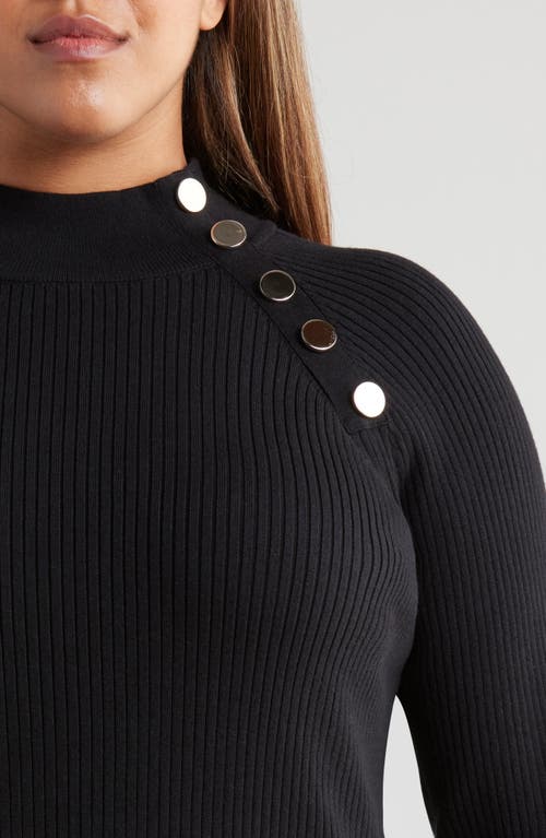 Shop Jones New York Rib Raglan Sleeve Sweater In Jones Black