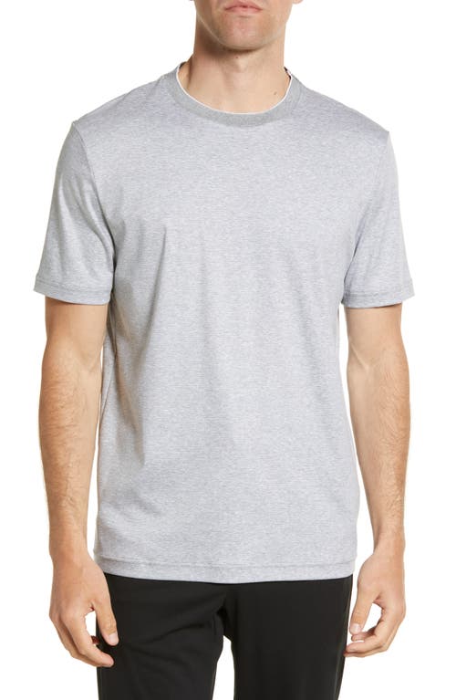 BOSS Tessler Cotton Ringer T-Shirt in Light Grey