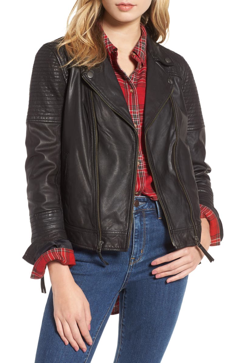 Treasure & Bond Quilted Leather Moto Jacket | Nordstrom