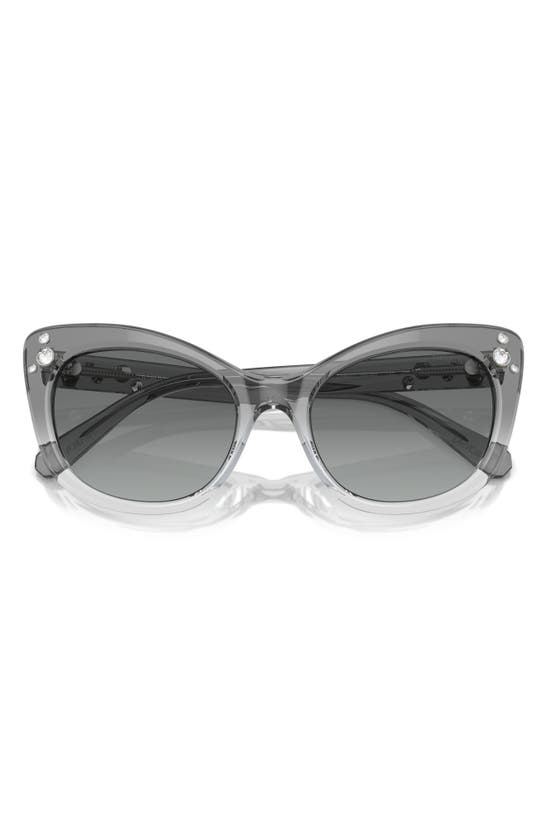 Shop Swarovski 55mm Cat Eye Sunglasses In Gradient Grey