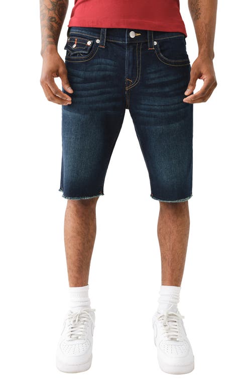 Ricky Big T Straight Leg Cutoff Shorts in Dark Wash