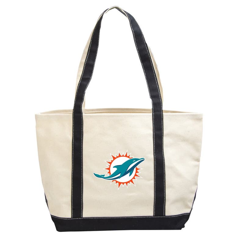 Shop Logo Brands Miami Dolphins Canvas Tote Bag In Cream