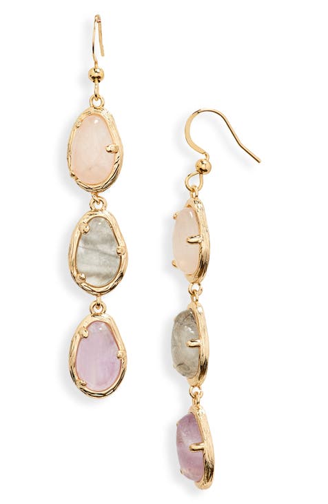 Semiprecious Stone Drop Earrings