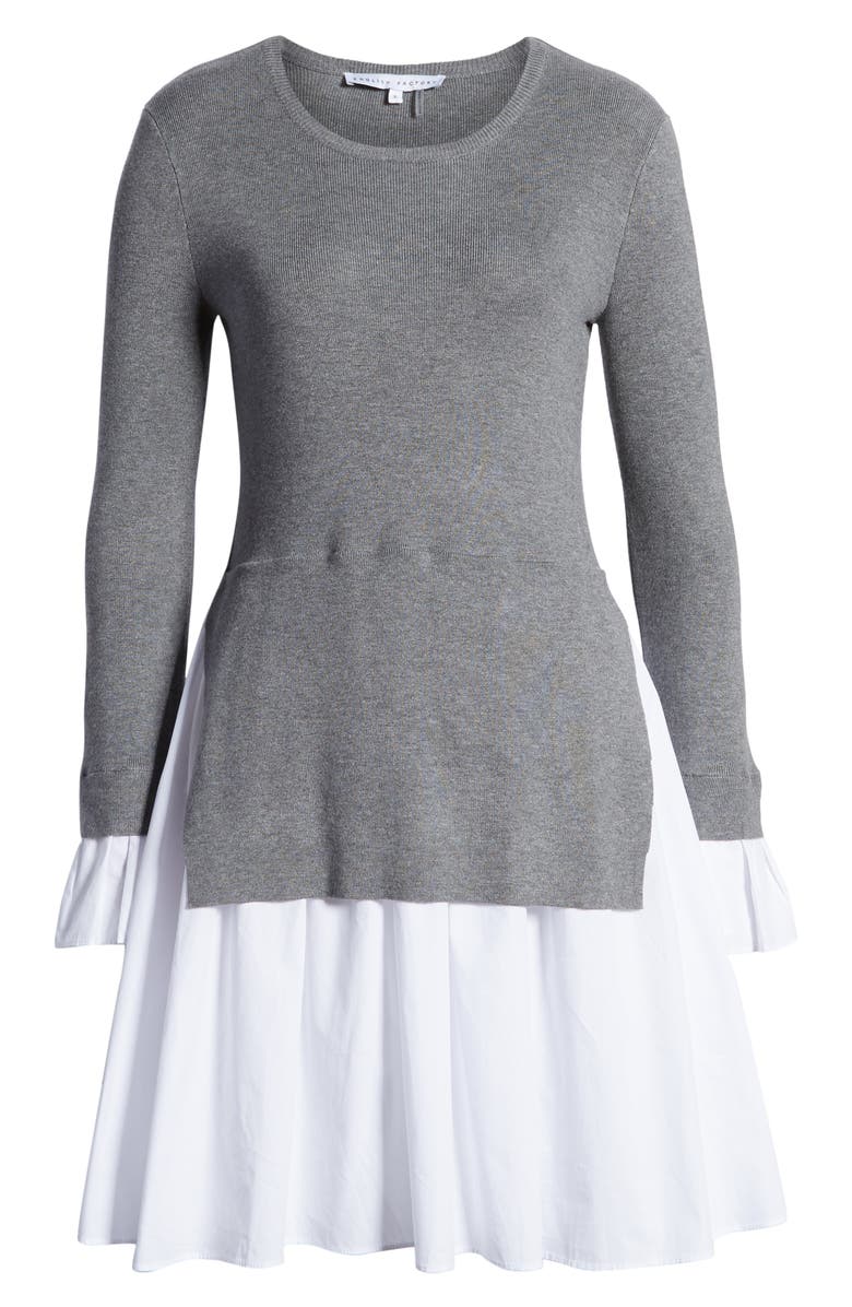 English Factory Combo Knit & Poplin Dress Nordstrom