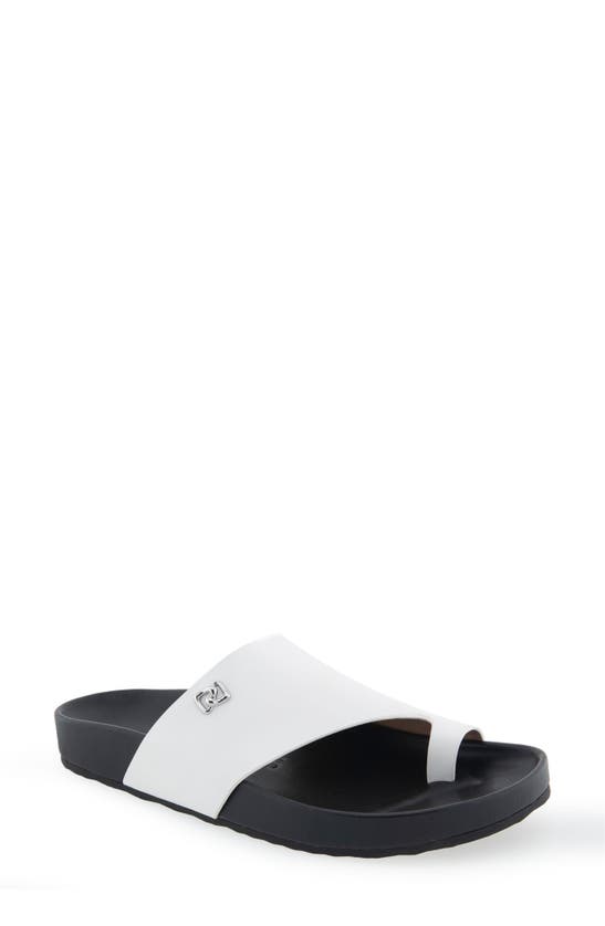 Shop Aerosoles Laurel Slide Sandal In White Leather