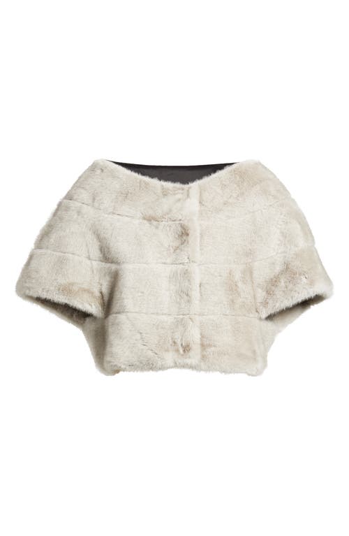 Shop Et Ochs Faux Fur Crop Jacket In Silver/blue