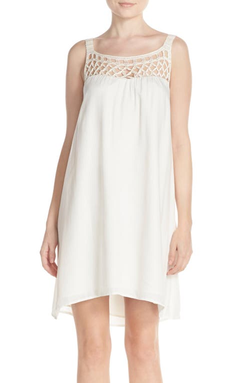 BB Dakota by Steve Madden BB Dakota 'May' Crochet Yoke Swing Dress in Ivory at Nordstrom, Size Medium