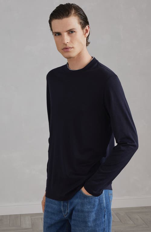 Shop Brunello Cucinelli Lightweight Jersey T-shirt In Navy Blue