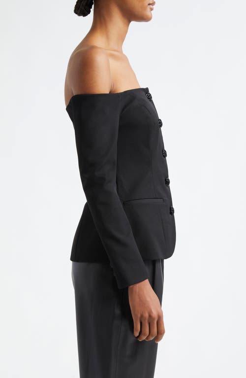 Shop L Agence L'agence Alice Off The Shoulder Blazer In Black