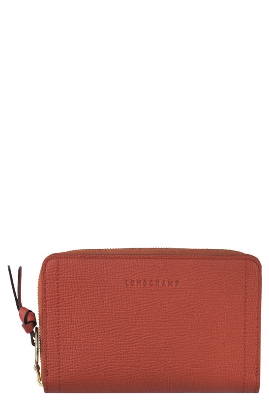 Longchamp Compact Zip Wallet In Marmalade