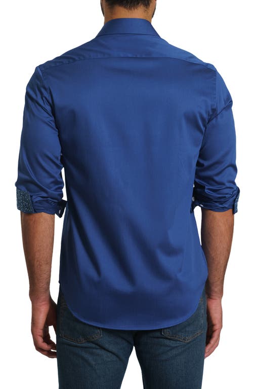 Jared Lang Solid Pima Cotton Button-up Shirt In Navy