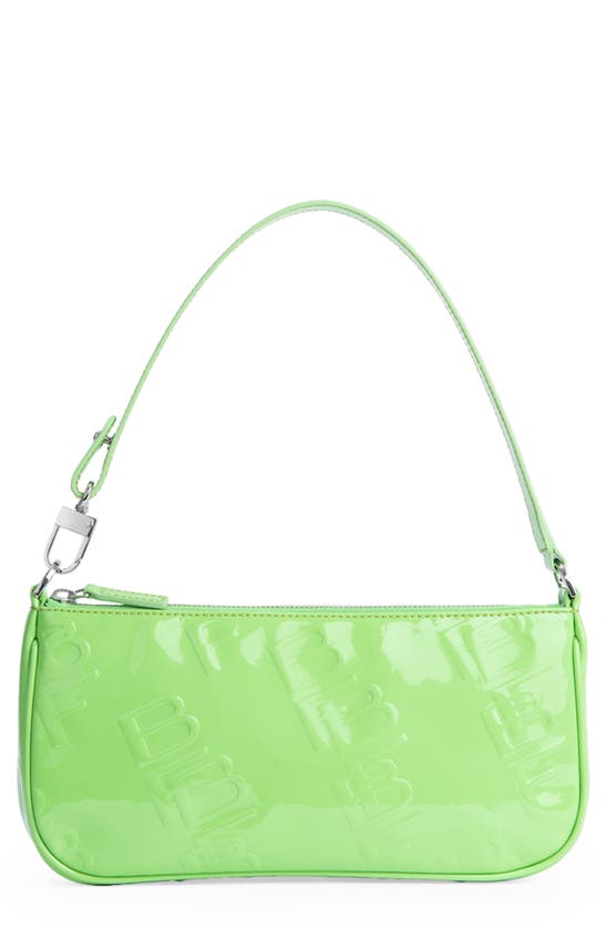 By Far Rachel Embossed Leather Shoulder Bag In Frg Fresh Green