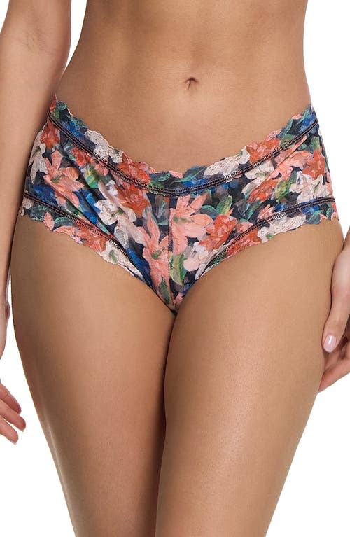 Hanky Panky Printed Signature Lace Boyshort In Wonderous Black