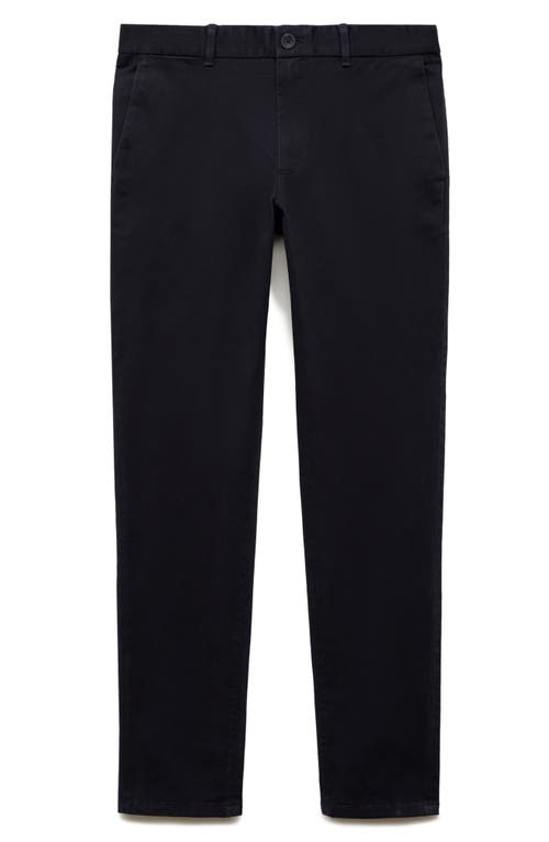 Shop Mango Serge Slim Fit Chino Pants In Dark Navy