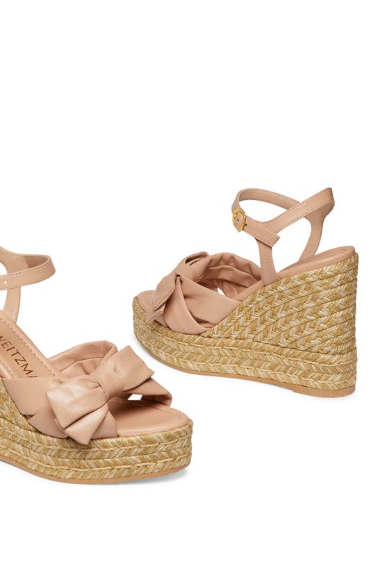 Shop Stuart Weitzman Sofia Espadrille Wedge In Adobe