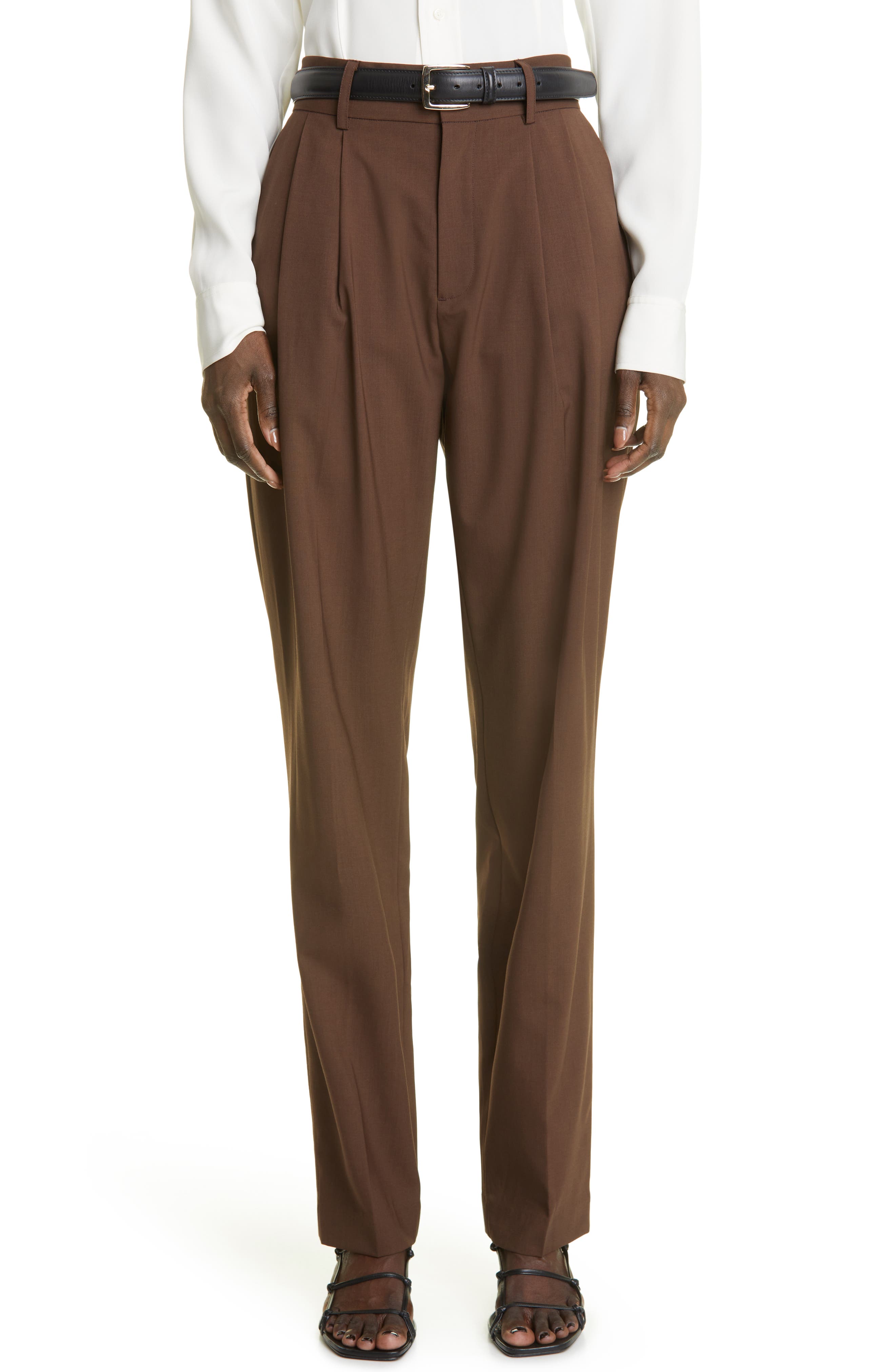 brown designer pants