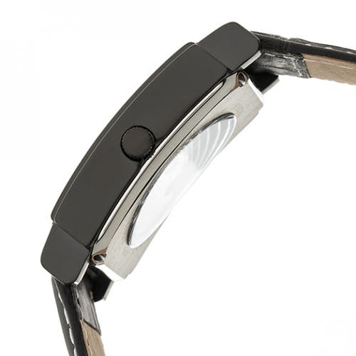 Heritor Automatic Frederick Leather-band Watch In Black