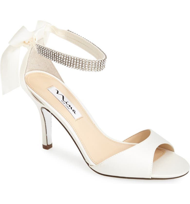 Nina 'Vinnie' Crystal Embellished Ankle Strap Sandal (Women) | Nordstrom