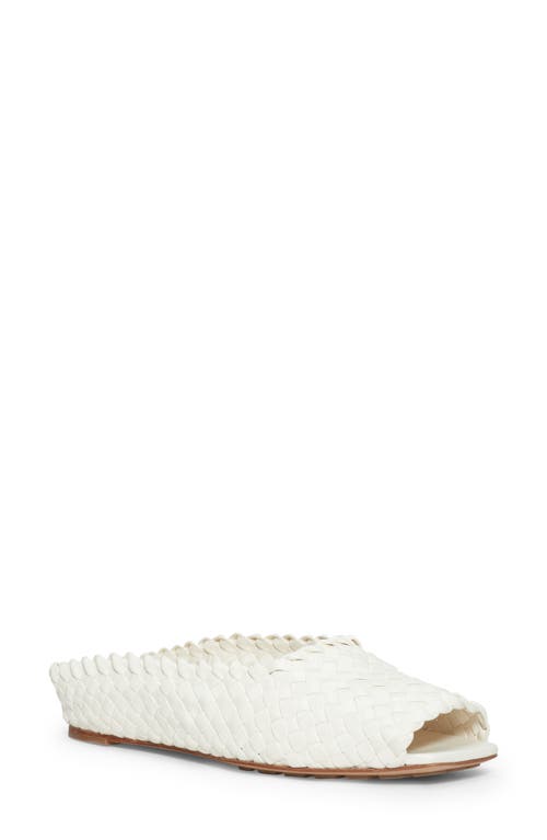 Bottega Veneta Intrecciato Weave Slide Sandal in 9013 White