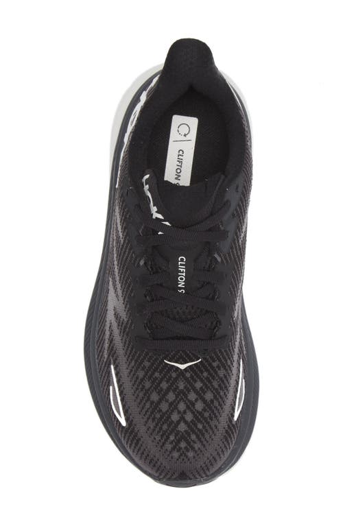 Shop Hoka Clifton 9 Running Shoe In Black/white