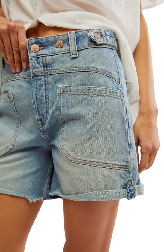 Shop Free People Palmer Cuffed Denim Shorts In La La Land