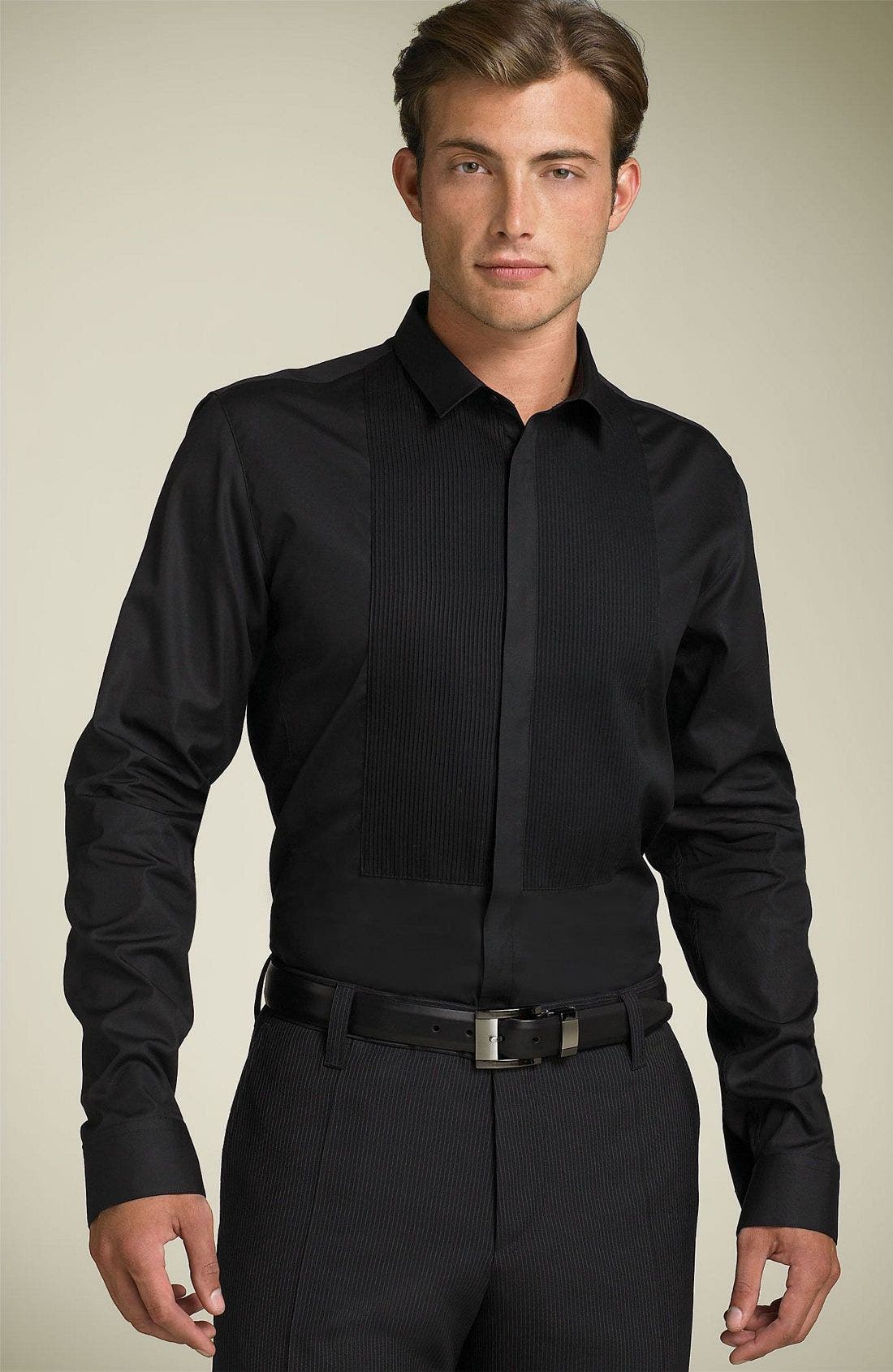 HUGO Trim Fit Tuxedo Shirt Nordstrom